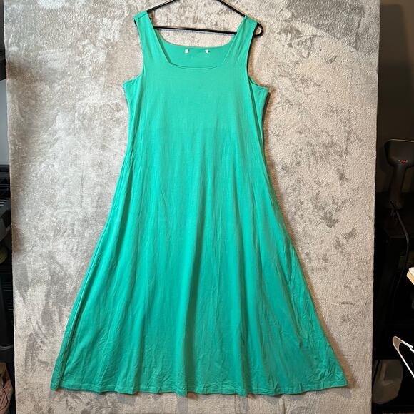 Peruvian Connection Women’s Sleeveless Scoop Neck Pima Cotton Jersey Dress Large - Picture 2 of 8